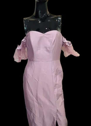Шикарне плаття футляр з рукавами з органзи5 фото