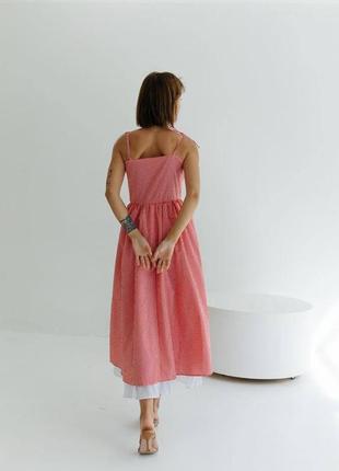 Сукня «katrina» (тканина: бавовна + батист) червоний3 фото