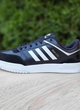 Adidas drop step чорні на білій  ods10785