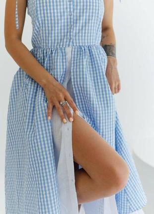 Сукня «katrina» (тканина: бавовна + батист) блакитний3 фото