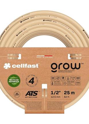 Садовый шланг cellfast grow 1/2" давление до 27 бар 25м бежевый (13-501)
