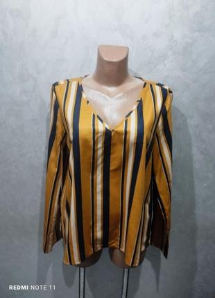 301. актуальная качественная блузка в полоску бренда shein2 фото