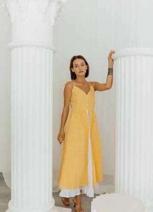 Сукня «katrina» (тканина: бавовна + батист) жовтий2 фото