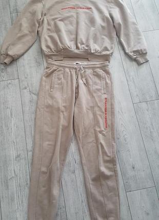 Дизайнерский костюм комплект штаны и свитшот джемпер zoe karssen хлопок трикотаж3 фото