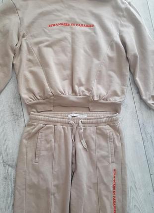 Дизайнерский костюм комплект штаны и свитшот джемпер zoe karssen хлопок трикотаж4 фото