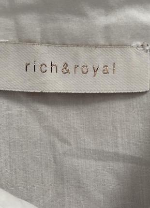 Нова дизайнерська біла бавовняна блуза сорочка rich & royal 38 німеччина 🇩🇪2 фото
