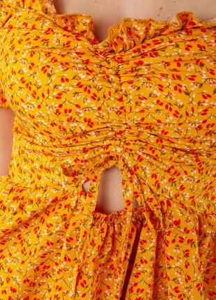 Яскрава міні-сукня у квітковий принт2 фото
