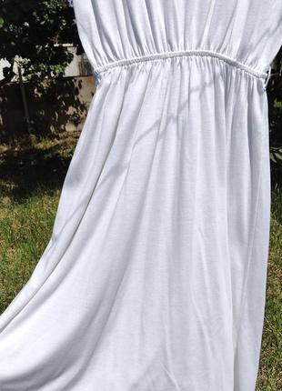 Винтажное нежное мягенькое белое миди платье8 фото