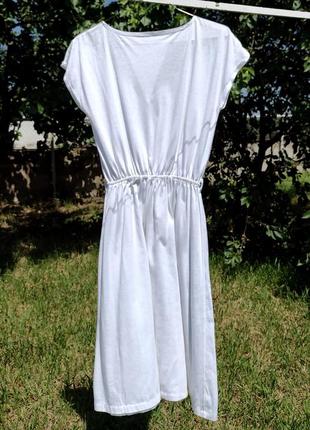 Винтажное нежное мягенькое белое миди платье7 фото