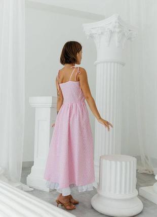 Сукня «katrina» (тканина: бавовна + батист) рожевий3 фото