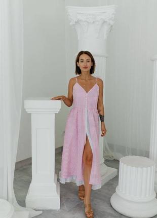 Сукня «katrina» (тканина: бавовна + батист) рожевий2 фото