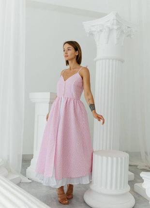 Сукня «katrina» (тканина: бавовна + батист) рожевий4 фото