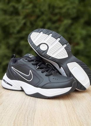 Nike air monarch чорні з білим5 фото