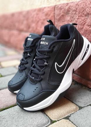 Nike air monarch чорні з білим8 фото
