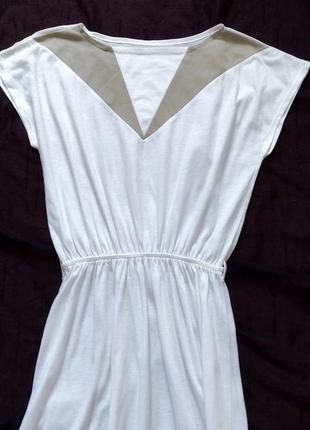 Винтажное нежное мягенькое белое миди платье2 фото