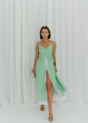 Сукня «katrina» (тканина: бавовна + батист) зелений2 фото