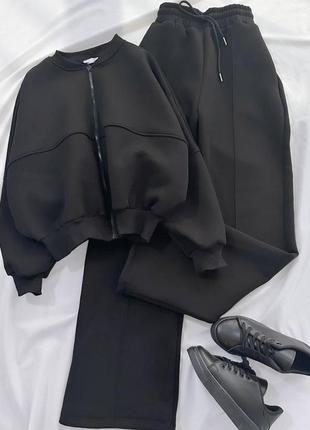 Жіночий костюм двійка в стилі zara, тринитка на флісі9 фото