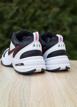 Nike air monarch белые с черным белый носок6 фото