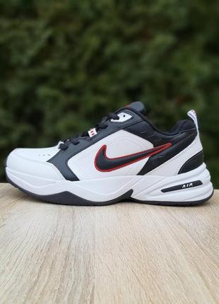 Nike air monarch белые с черным белый носок