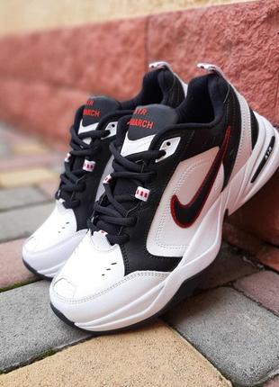 Nike air monarch белые с черным белый носок10 фото