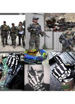 Тактические перчатки с руками скелета призрак гоуст ghost, call of duty