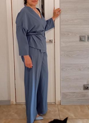Голубой костюм кимоно3 фото