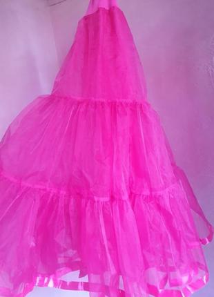 Розовая пышная юбка подюбник для платья3 фото
