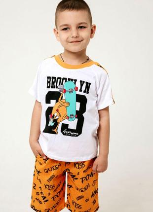 Летний яркий и стильный комплект для мальчика,комплект для мальчика шорты и футболка2 фото