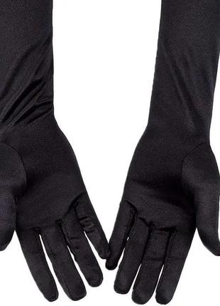 Високі елегантні рукавички, атласні рукавички вечірні, жіночі високі перчатки шовкові4 фото