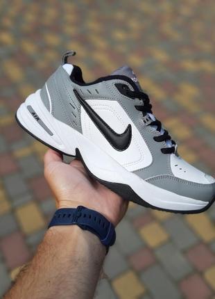 Nike air monarch білі з сірим2 фото