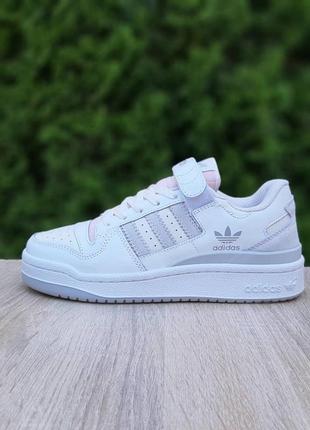 Adidas forum low білі з сірим (сірий знак)  ods20820