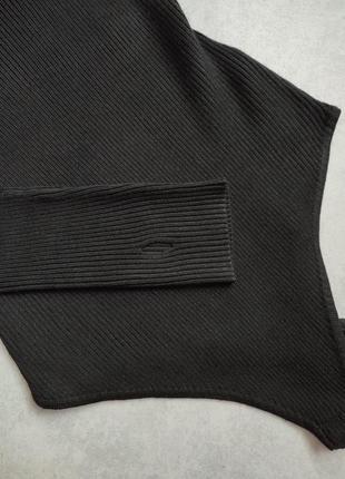 Черный боди в плотный рубчик зип zip на молнии с длинным рукавом гольф лонгслив plt