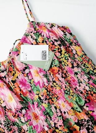 Новое длинное легкое хлопковое платье с цветочным принтом  h&m4 фото