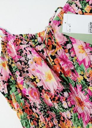 Новое длинное легкое хлопковое платье с цветочным принтом  h&m8 фото