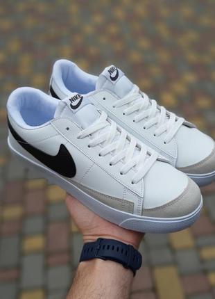 Nike blazer low низькі білі з чорним3 фото