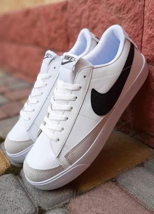 Nike blazer low низькі білі з чорним8 фото