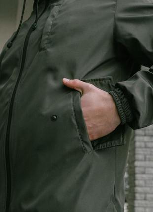 Мужская легкая куртка хаки из софтшелла премиум качества