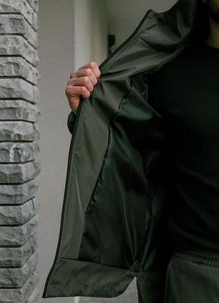 Мужская легкая куртка хаки из софтшелла премиум качества