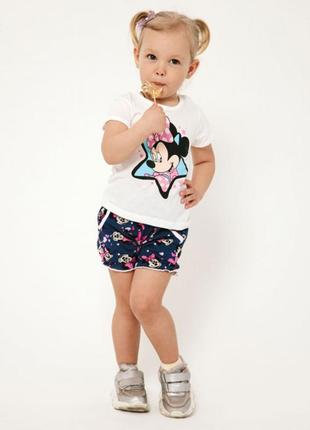 Футболка и шорты для девочки мини маус, Комплект летний легкий комплект костюм для девочки