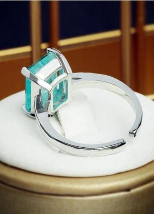 Кольцо кольцо серебро турмалин параиба silver4 фото