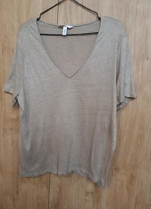 Жіноча лляна футболка h&m