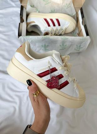 Кроссовки в стиле adidas superstar bonega beige red4 фото