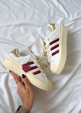 Кросівки в стилі adidas superstar bonega beige red3 фото