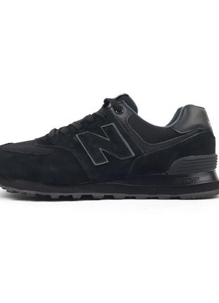 New balance 574 чорні замшева n  ods20956