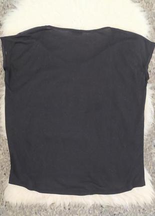 Футболка чорна з літнім принтом жіноча свободна \ футболка вільного крою2 фото