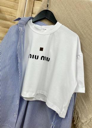 Комплект сорочка та футболка miu miu3 фото