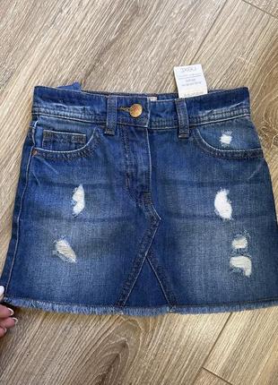 Джинсовая юбка / юбка на девочку next джинсовая с подертостями новая