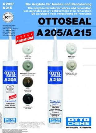 Otto seal a205 20 stk. акриловий герметик concrete grey преміум-класу, 310 мл білий2 фото
