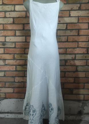 Шикарна сукня льон вишивка максі.9 фото