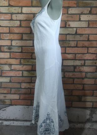 Шикарна сукня льон вишивка максі.7 фото
